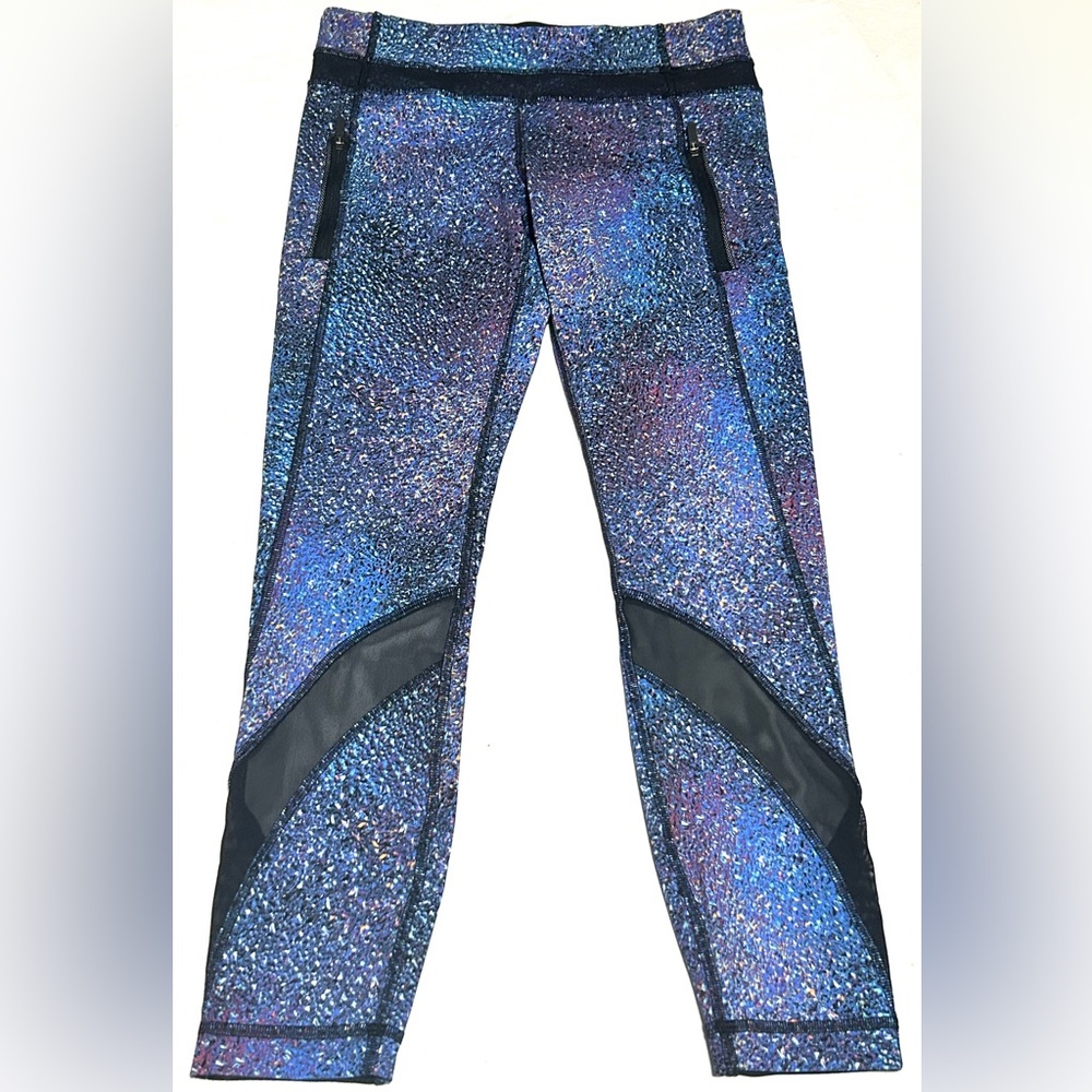 Lululemon Mermaid Strive Galaxy Purple Blue Inspire Run Tights Pants Size 6